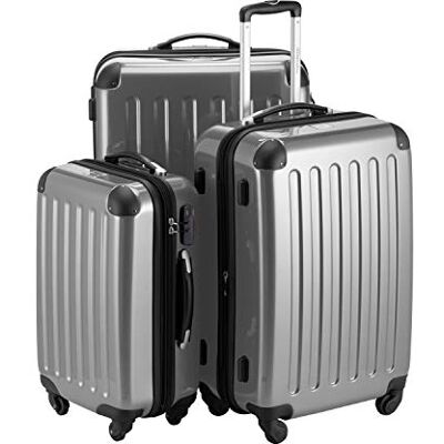 Hauptstadtkoffer Alex 3er Kofferset Handgepäckskoffer 55 cm, mittelgroßer Koffer 65 cm + großer Reisekoffer 75 cm, Hartschale ABS+PC, Zahlenschloss, Silber Hauptstadtkoffer Alex 3er Kofferset Handgepäckskoffer 55 cm, mittelgroßer Koffer 65 cm + großer Reisekoffer 75 cm, Hartschale ABS+PC, Zahlenschloss, Silber