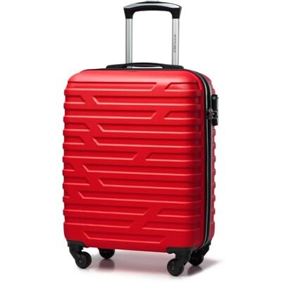 WITTCHEN A-line Handgepäck Handgepäck Rollkoffer Reisekoffer Hartschale ABS Hochwertig und stabil Größe S Rot Lufthansa/Eurowings/Ryanair/Condor/Discover Airlines WITTCHEN A-line Handgepäck Handgepäck Rollkoffer Reisekoffer Hartschale ABS Hochwertig und stabil Größe S Rot Lufthansa/Eurowings/Ryanair/Condor/Discover Airlines