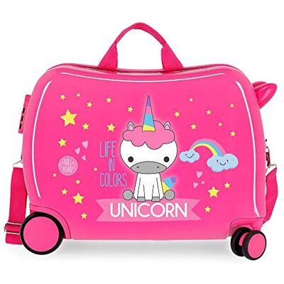 Roll Road Little Me Kinder-Koffer Rosa 50x38x20 cms Hartschalen ABS Kombinationsschloss 34L 2,1Kgs 4 Räder Handgepäck Roll Road Little Me Kinder-Koffer Rosa 50x38x20 cms Hartschalen ABS Kombinationsschloss 34L 2,1Kgs 4 Räder Handgepäck