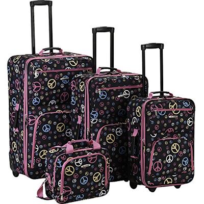 Rockland Modisches Softside-Gepäck-Set, Peace, 4-Piece Set (14/20/24/28), Modisches Softside-Gepäck-Set Rockland Modisches Softside-Gepäck-Set, Peace, 4-Piece Set (14/20/24/28), Modisches Softside-Gepäck-Set