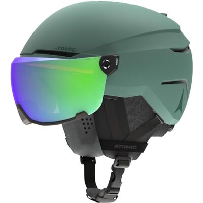 Atomic Savor Visor Stereo Skihelm mit Visier Green Größe M Snowboard- & Ski-Helm mit Brille 360° Fit System & Active Aircon Belüftungssystem Holo Core für maximale Stoßdämpfung Atomic Savor Visor Stereo Skihelm mit Visier Green Größe M Snowboard- & Ski-Helm mit Brille 360° Fit System & Active Aircon Belüftungssystem Holo Core für maximale Stoßdämpfung