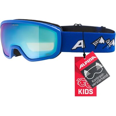 ALPINA Kinder Scarabeo Jr. Q-lite Skibrille, blue matt, One Size ALPINA Kinder Scarabeo Jr. Q-lite Skibrille, blue matt, One Size