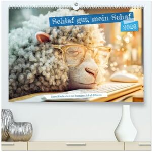 CALVENDO Schlaf gut, mein Schaf Spruchkalender mit lustigen Schaf-Bildern (hochwertiger Premium Wandkalender 2026 DIN A2 quer), Kunstdruck in Hochglanz: ... ein Gute-Laune-Macher ( Spass) CALVENDO Schlaf gut, mein Schaf Spruchkalender mit lustigen Schaf-Bildern (hochwertiger Premium Wandkalender 2026 DIN A2 quer), Kunstdruck in Hochglanz: ... ein Gute-Laune-Macher ( Spass)