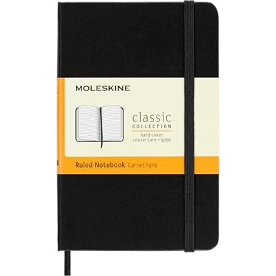 Moleskine Classic Notebook, Notizbuch Mit Linierten Seiten, Hardcover Mit Gummiband, Farbe Schwarz, Pocket 9 x 14 cm, 192 Seiten Moleskine Classic Notebook, Notizbuch Mit Linierten Seiten, Hardcover Mit Gummiband, Farbe Schwarz, Pocket 9 x 14 cm, 192 Seiten