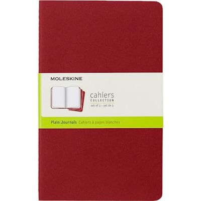 Moleskine Cahier Journal, Set 3 Notizbüchern mit Blanken Seiten, Softcover mit Sichtbarer Baumwollnaht, Farbe Rot, Large 13 x 21 cm Moleskine Cahier Journal, Set 3 Notizbüchern mit Blanken Seiten, Softcover mit Sichtbarer Baumwollnaht, Farbe Rot, Large 13 x 21 cm