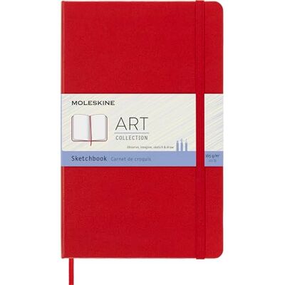 Moleskine Art Skizzenbuch, Zeichenalbum mit Hardcover und Gummiband, Geeignet für Aquarell, Gouache und Kohle, Rot, Large 13 x 21 cm, 80 Seiten Moleskine Art Skizzenbuch, Zeichenalbum mit Hardcover und Gummiband, Geeignet für Aquarell, Gouache und Kohle, Rot, Large 13 x 21 cm, 80 Seiten