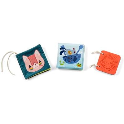 Lilliputiens Geschenkset Jeanne Le Chat – Garten – 3 Erlebnisbücher – Silikon – Bad – Stoff – Mehrfarbig – je 10 cm – ab 3 Monaten – 83654 Lilliputiens Geschenkset Jeanne Le Chat – Garten – 3 Erlebnisbücher – Silikon – Bad – Stoff – Mehrfarbig – je 10 cm – ab 3 Monaten – 83654