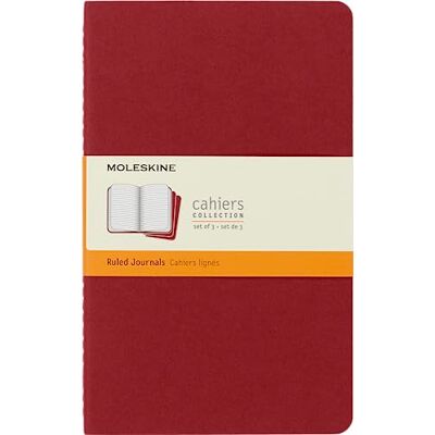 Moleskine S31014 Cahier Notizhefte (liniert, Large, Kartoneinband) 3-er-Set preiselbeerrot Moleskine S31014 Cahier Notizhefte (liniert, Large, Kartoneinband) 3-er-Set preiselbeerrot