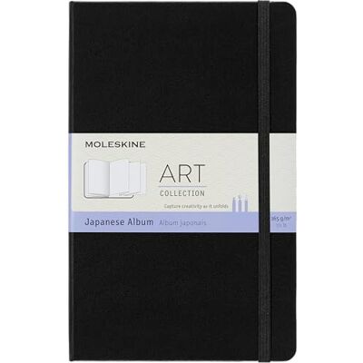 Moleskine Art Japanese Album, Skizzenbuch mit Hardcover und Gummiband, Geeignet für Stifte, Pastelle und Kohle, Schwarz, Large 13 x 21 cm, 48 Seiten Moleskine Art Japanese Album, Skizzenbuch mit Hardcover und Gummiband, Geeignet für Stifte, Pastelle und Kohle, Schwarz, Large 13 x 21 cm, 48 Seiten