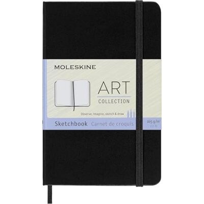 Moleskine Art Skizzenbuch, Zeichenalbum mit Hardcover und Gummiband, Geeignet für Aquarell, Gouache und Kohle, Schwarz, Pocket 9 x 14 cm, 80 Seiten Moleskine Art Skizzenbuch, Zeichenalbum mit Hardcover und Gummiband, Geeignet für Aquarell, Gouache und Kohle, Schwarz, Pocket 9 x 14 cm, 80 Seiten