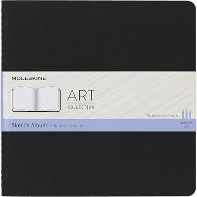 Moleskine Art Skizzenbuch, Zeichenalbum mit Hardcover, Geeignet für Stifte, Bleistifte, Kohle, Schwarz, Quadratisches Format 19 x 19 cm, 88 Seiten Moleskine Art Skizzenbuch, Zeichenalbum mit Hardcover, Geeignet für Stifte, Bleistifte, Kohle, Schwarz, Quadratisches Format 19 x 19 cm, 88 Seiten
