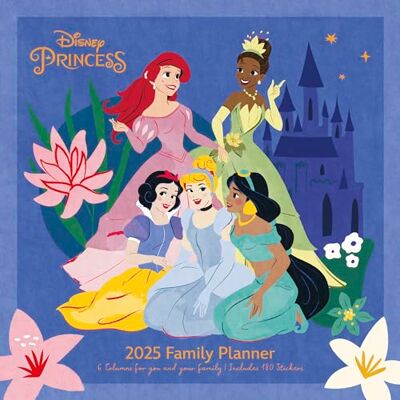 Pyramid Disney Princess 2025 Familienplaner, 30x30cm, Familienkalender für Disney Princess Fans, Planer mit 6 Terminspalten und Sticker Sheet, nachhaltig nur mit Papierumschlag Pyramid Disney Princess 2025 Familienplaner, 30x30cm, Familienkalender für Disney Princess Fans, Planer mit 6 Terminspalten und Sticker Sheet, nachhaltig nur mit Papierumschlag