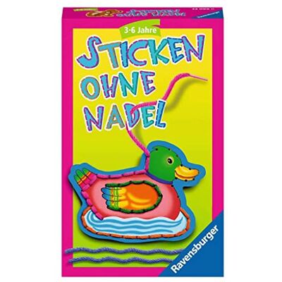 Ravensburger Reisespiel Sticken ohne Nadel Kinderspiel ab 3 Jahre Spiel für 1-4 Spieler, Mitbringspiel in kompaktem Reiseformat, Mit bunter Wolle, Geschenk für Jungen und Mädchen Ravensburger Reisespiel Sticken ohne Nadel Kinderspiel ab 3 Jahre Spiel für 1-4 Spieler, Mitbringspiel in kompaktem Reiseformat, Mit bunter Wolle, Geschenk für Jungen und Mädchen