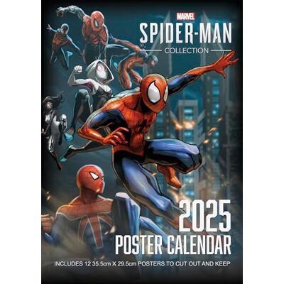 Pyramid – Spider-Man 2025 Posterkalender, 29,7x42cm, Kalender mit beliebten Spider-Man-Motiven, je Monat ein Poster, nachhaltig nur mit Papierumschlag, internationales Kalendarium Pyramid – Spider-Man 2025 Posterkalender, 29,7x42cm, Kalender mit beliebten Spider-Man-Motiven, je Monat ein Poster, nachhaltig nur mit Papierumschlag, internationales Kalendarium