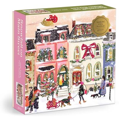 Galison Snowfall on Main Street 1000 Piece Foil Puzzle Galison Snowfall on Main Street 1000 Piece Foil Puzzle