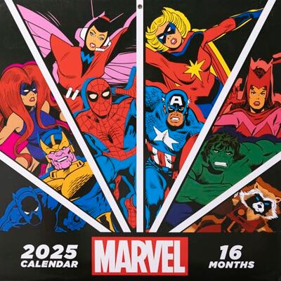Pyramid – Marvel 2025 Broschürenkalender, 30x30cm, Superhelden-Kalender für Marvel-Fans, Kalender mit actiongeladenen Szenen, nachhaltig nur mit Papierumschlag Pyramid – Marvel 2025 Broschürenkalender, 30x30cm, Superhelden-Kalender für Marvel-Fans, Kalender mit actiongeladenen Szenen, nachhaltig nur mit Papierumschlag