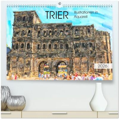 CALVENDO Trier Illustrationen in Aquarell (hochwertiger Premium Wandkalender 2026 DIN A2 quer), Kunstdruck in Hochglanz: Malerische Stadtansichten von Trier ( Orte) CALVENDO Trier Illustrationen in Aquarell (hochwertiger Premium Wandkalender 2026 DIN A2 quer), Kunstdruck in Hochglanz: Malerische Stadtansichten von Trier ( Orte)
