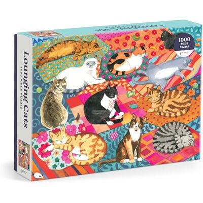 Galison Lounging Cats. 1000 Piece Puzzle Galison Lounging Cats. 1000 Piece Puzzle