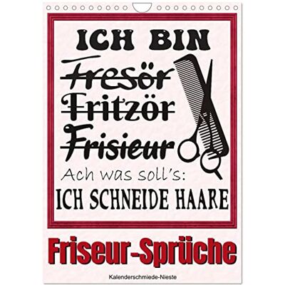 CALVENDO Friseur-Sprüche (Wandkalender 2026 DIN A4 hoch), Monatskalender: Witziges rund um Haare, Strähnen und Frisuren ( Spass) CALVENDO Friseur-Sprüche (Wandkalender 2026 DIN A4 hoch), Monatskalender: Witziges rund um Haare, Strähnen und Frisuren ( Spass)
