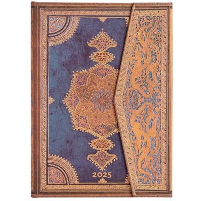 Paperblanks 12-Monatskalender 2025, Safawidisch Indigo, Midi, Horizontal, mit Klappumschlag Paperblanks 12-Monatskalender 2025, Safawidisch Indigo, Midi, Horizontal, mit Klappumschlag