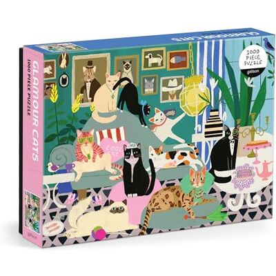 Galison Glamour Cats 1000 Piece Puzzle Galison Glamour Cats 1000 Piece Puzzle