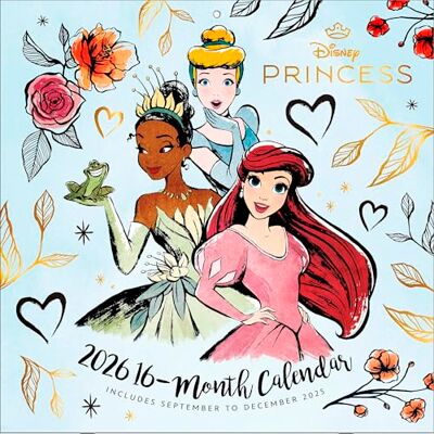 Pyramid DISNEY PRINCESS 2026 – Broschürenkalender 30×30 cm mit 12 märchenhaften Illustrationen von Arielle, Belle, Cinderella & Rapunzel, Wandkalender für Kinder & Disney-Fans Pyramid DISNEY PRINCESS 2026 – Broschürenkalender 30×30 cm mit 12 märchenhaften Illustrationen von Arielle, Belle, Cinderella & Rapunzel, Wandkalender für Kinder & Disney-Fans