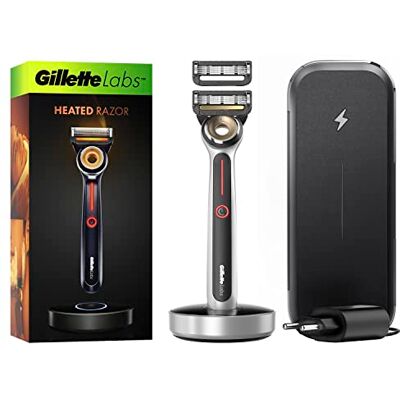 Gillette Labs Heated Nassrasierer Herren, Rasierer + 2 Rasierklingen, Geschenk für Männer, Premium-Magnetdock Gillette Labs Heated Nassrasierer Herren, Rasierer + 2 Rasierklingen, Geschenk für Männer, Premium-Magnetdock