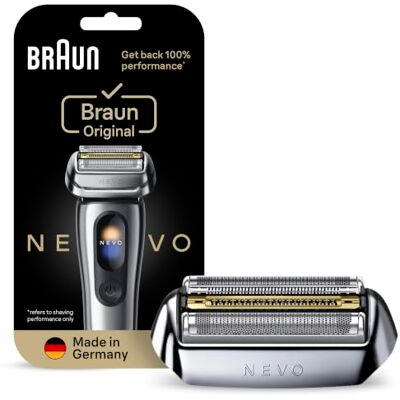 Braun NEVO Elektrorasierer Scherkopf, Silber Original Ersatzscherkopf, Hol dir 100 Prozent Leistung Zurück, Kompatibel mit NEVO Rasierern Braun NEVO Elektrorasierer Scherkopf, Silber Original Ersatzscherkopf, Hol dir 100 Prozent Leistung Zurück, Kompatibel mit NEVO Rasierern