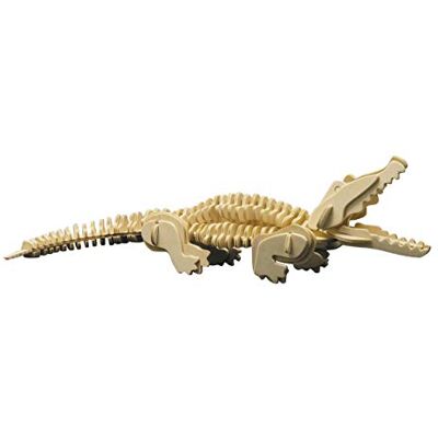 Pebaro 860/3 Holzbausatz Krokodil, 3D Puzzle Tier, Modellbausatz, Basteln mit Holz, Holzpuzzle, Bastelset, vorgestanzte Holzplatte, ausbrechen, zusammenstecken, fertig, Geschenkidee Pebaro 860/3 Holzbausatz Krokodil, 3D Puzzle Tier, Modellbausatz, Basteln mit Holz, Holzpuzzle, Bastelset, vorgestanzte Holzplatte, ausbrechen, zusammenstecken, fertig, Geschenkidee