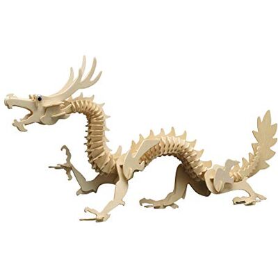 Pebaro 857/6 Holzbausatz Chinesischer Drachen, 3D Puzzle Fantasy, Modellbausatz, Basteln mit Holz, Holzpuzzle, Bastelset, vorgestanzte Holzplatte, ausbrechen, zusammenstecken, fertig, Geschenkidee Pebaro 857/6 Holzbausatz Chinesischer Drachen, 3D Puzzle Fantasy, Modellbausatz, Basteln mit Holz, Holzpuzzle, Bastelset, vorgestanzte Holzplatte, ausbrechen, zusammenstecken, fertig, Geschenkidee