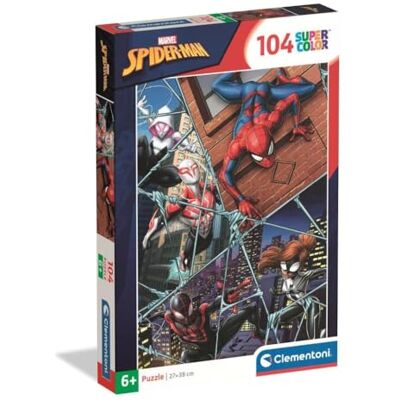 Clementoni Puzzle Spider-Man 104 Stücke für Kindern 6-8 Jahre, Cartoon, Geschenk für Kinder, Puzzle für Kinder, Made in Italy, 25043 Clementoni Puzzle Spider-Man 104 Stücke für Kindern 6-8 Jahre, Cartoon, Geschenk für Kinder, Puzzle für Kinder, Made in Italy, 25043