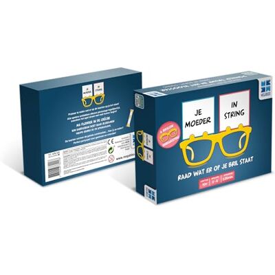 Megableu – JE MOEDER IN String – Partyspel voor Vrienden en Tieners 10 Jaar+ – Hilarisch Kaartspel met Brillen en Gekke Combinaties – 2-6 Spelers – Luchtig Gezelschapsspel – Nederlandse Versie Megableu – JE MOEDER IN String – Partyspel voor Vrienden en Tieners 10 Jaar+ – Hilarisch Kaartspel met Brillen en Gekke Combinaties – 2-6 Spelers – Luchtig Gezelschapsspel – Nederlandse Versie