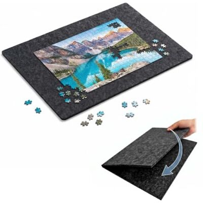 Relaxdays Puzzlebrett, bis 1000 Teile, Filz, rutschfeste Oberfläche, grau B x T: 80 x 58 cm, faltbare Puzzlematte Relaxdays Puzzlebrett, bis 1000 Teile, Filz, rutschfeste Oberfläche, grau B x T: 80 x 58 cm, faltbare Puzzlematte