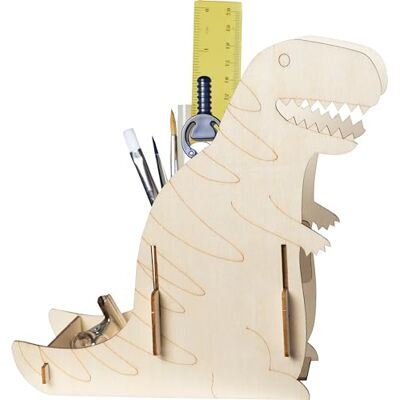 Pebaro 477/3 Holzbausatz Laser Cut Stiftehalter Dinosaurier, 3D Puzzle, Basteln mit Holz, Holzpuzzle, vorgestanzte Holzplatte, inkl. Schmirgelpapier, ausbrechen, zusammenstecken, fertig, Geschenkidee Pebaro 477/3 Holzbausatz Laser Cut Stiftehalter Dinosaurier, 3D Puzzle, Basteln mit Holz, Holzpuzzle, vorgestanzte Holzplatte, inkl. Schmirgelpapier, ausbrechen, zusammenstecken, fertig, Geschenkidee