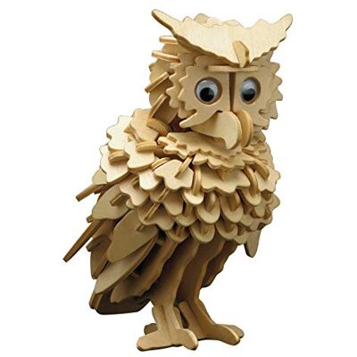 Pebaro 858/1 Holzbausatz Eule, 3D Puzzle, Modellbausatz, Basteln mit Holz, Holzpuzzle Tier, vorgestanzte Holzplatte, inkl. Schmirgelpapier, ausbrechen, zusammenstecken, fertig, Geschenkidee Pebaro 858/1 Holzbausatz Eule, 3D Puzzle, Modellbausatz, Basteln mit Holz, Holzpuzzle Tier, vorgestanzte Holzplatte, inkl. Schmirgelpapier, ausbrechen, zusammenstecken, fertig, Geschenkidee