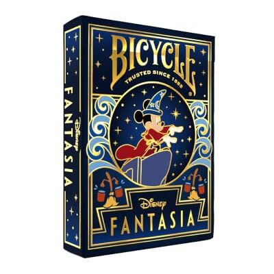 Bicycle Disney Fantasia, Mickey Mouse Kartenspiel für Zauberfans & Micky Maus-Liebhaber, mit Metallic-Effekt und Goldfolienveredelung, 54 Spielkarten, 2 Joker Bicycle Disney Fantasia, Mickey Mouse Kartenspiel für Zauberfans & Micky Maus-Liebhaber, mit Metallic-Effekt und Goldfolienveredelung, 54 Spielkarten, 2 Joker