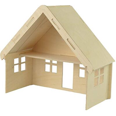 Pebaro 880/1 Holzbausatz Puppenhaus klein, 3D Puzzle, Modellbausatz, Basteln mit Holz, Holzpuzzle, Bastelset, vorgestanzte Holzplatte, inkl. Schmirgelpapier, ausbrechen, zusammenstecken Pebaro 880/1 Holzbausatz Puppenhaus klein, 3D Puzzle, Modellbausatz, Basteln mit Holz, Holzpuzzle, Bastelset, vorgestanzte Holzplatte, inkl. Schmirgelpapier, ausbrechen, zusammenstecken