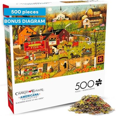 Buffalo Games Charles Wysocki Blackbirds Roost at Mill Creek 500 Teile Puzzle Buffalo Games Charles Wysocki Blackbirds Roost at Mill Creek 500 Teile Puzzle