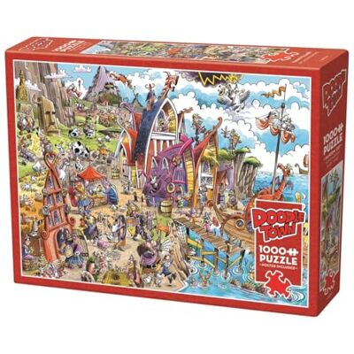 Cobble Hill 3844504 Verrücktes Wikingerdorf, 1000 Teile Puzzle inkl. Puzzleposter für Erwachsene und Kinder ab 12 Jahren, Wimmelbild, Cartoonpuzzle Cobble Hill 3844504 Verrücktes Wikingerdorf, 1000 Teile Puzzle inkl. Puzzleposter für Erwachsene und Kinder ab 12 Jahren, Wimmelbild, Cartoonpuzzle