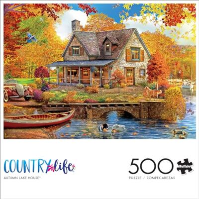 Buffalo Games Landleben Herbsthaus am See 500-teiliges Puzzle für Erwachsene herausforderndes Puzzle perfekt für Spieleabende Fertige Größe 21,25 x 15,00 Buffalo Games Landleben Herbsthaus am See 500-teiliges Puzzle für Erwachsene herausforderndes Puzzle perfekt für Spieleabende Fertige Größe 21,25 x 15,00