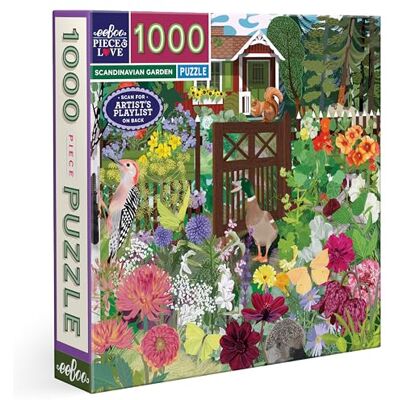 eeBoo Skandinavischer Garten, Puzzle für Erwachsene, 1000 Teile aus recyceltem Karton und pflanzlicher Tinte, PZT115 eeBoo Skandinavischer Garten, Puzzle für Erwachsene, 1000 Teile aus recyceltem Karton und pflanzlicher Tinte, PZT115