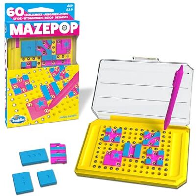 ThinkFun Mazepop Logikspiel ab 8 Jahre, Denkspiel ab 1 Spieler Rätselspiel mit über 60 Aufgaben, Reisespiel im kompakten Format, Spiel ab 1 Spieler, Geschenk für Jungen und Mädchen ThinkFun Mazepop Logikspiel ab 8 Jahre, Denkspiel ab 1 Spieler Rätselspiel mit über 60 Aufgaben, Reisespiel im kompakten Format, Spiel ab 1 Spieler, Geschenk für Jungen und Mädchen