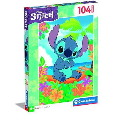Clementoni Disney Stitch Puzzle mit 104 Super-Teilen für Kinder ab 6 Jahren, buntes Kinderpuzzle mit besonderer Leuchtkraft, 27572 von Clementoni Disney Stitch Puzzle mit 104 Super-Teilen für Kinder ab 6 Jahren, buntes Kinderpuzzle mit besonderer Leuchtkraft, 27572 von