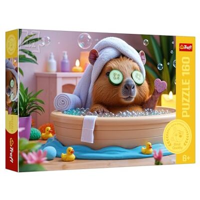 Trefl Puzzle 160 Teile, Das Kapibara im Spa, Die Familie ik, 5+ Trefl Puzzle 160 Teile, Das Kapibara im Spa, Die Familie ik, 5+