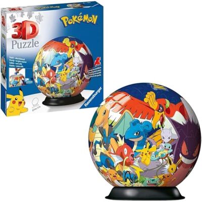 Ravensburger 3D Puzzle 11785 Puzzle-Ball Pokémon Puzzleball aus dreidimensionalen Puzzleteilen für große und kleine Pokémon Fans ab 6 Jahren Ravensburger 3D Puzzle 11785 Puzzle-Ball Pokémon Puzzleball aus dreidimensionalen Puzzleteilen für große und kleine Pokémon Fans ab 6 Jahren
