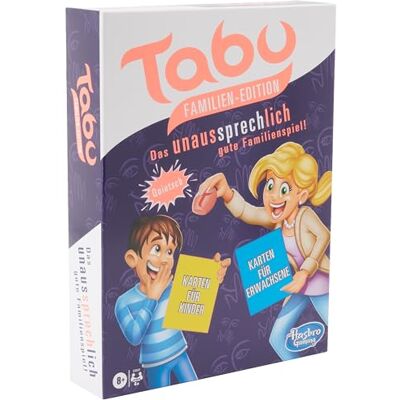 Hasbro Tabu Familien Edition, mit separaten Karten für Kinder und Erwachsene, Familienspiel des Klassikers Hasbro Tabu Familien Edition, mit separaten Karten für Kinder und Erwachsene, Familienspiel des Klassikers