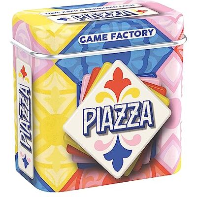 Game Factory 646309 Piazza, das Mini-Legespiel in handlicher Metalldose, Kartenspiel für Erwachsene und Kinder ab 8 Jahren, Reisespiel, Weiß Game Factory 646309 Piazza, das Mini-Legespiel in handlicher Metalldose, Kartenspiel für Erwachsene und Kinder ab 8 Jahren, Reisespiel, Weiß