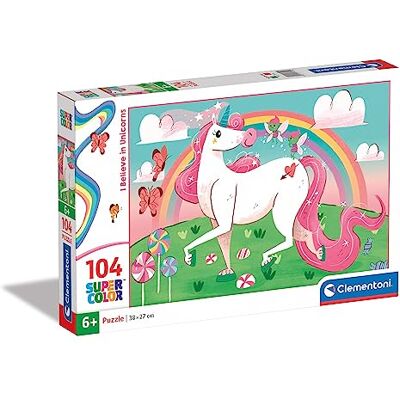 Clementoni 27109 Supercolor Unicorns – Puzzle 104 Teile ab 6 Jahren, buntes Kinderpuzzle mit besonderer Leuchtkraft & Farbintensität, Geschicklichkeitsspiel für Kinder Clementoni 27109 Supercolor Unicorns – Puzzle 104 Teile ab 6 Jahren, buntes Kinderpuzzle mit besonderer Leuchtkraft & Farbintensität, Geschicklichkeitsspiel für Kinder