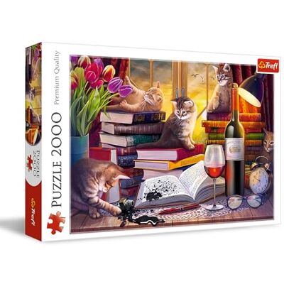 Trefl Katzenabend Puzzle 2000 Elemente DIY-Puzzle mit Tieren, Kreative Unterhaltung, Klassisches Puzzle für Erwachsene und Kinder ab 14 Jahren Trefl Katzenabend Puzzle 2000 Elemente DIY-Puzzle mit Tieren, Kreative Unterhaltung, Klassisches Puzzle für Erwachsene und Kinder ab 14 Jahren