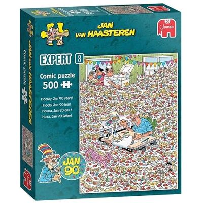 Jumbo Jan Van Haasteren Expert 8 – Hurra, Jan Wird 90! 49 x 35 cm 500 Teile für Erwachsene – Großes Puzzle – 100% Recycelter Karton – Lustiges, Kniffliges Puzzle für Geburtstag & Weihnachten Jumbo Jan Van Haasteren Expert 8 – Hurra, Jan Wird 90! 49 x 35 cm 500 Teile für Erwachsene – Großes Puzzle – 100% Recycelter Karton – Lustiges, Kniffliges Puzzle für Geburtstag & Weihnachten